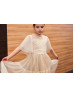 Dotted Lace Tulle Lovely Country Flower Girl Dress